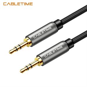 Cavo audio stereo jack 3.5mm, M/M, lunghezza 1 metro, colore grigio, cavo in nylon