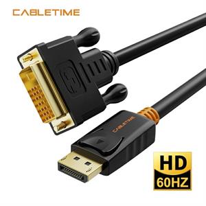 Cavo convertitore DP a DVI 1080P, connettori placcati in oro, lunghezza 3 metri, colore nero