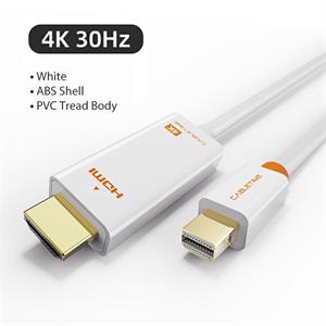 Cavo convertitore Mini DP a HDMI 4k/30Hz, connettori placcati in oro, lunghezza 1,8 metri, colore bianco