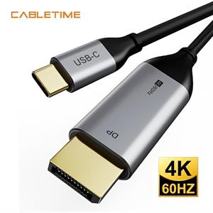 Cavo TPE adattatore da USB-C a DP 4k/60Hz, colore nero, lunghezza 1,8 metri