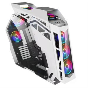 Case gaming con 7 ventole ARGB, struttura in metallo e vetro temperato, colore bianco