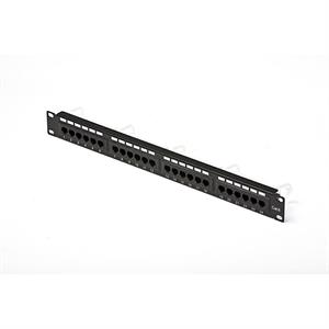 Patch panel UTP Cat6A 24 porte RJ45 per armadi rack da 19, colore nero