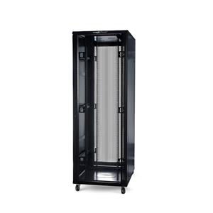 Rack a pavimento 32 unità 600x1000x1600 con 4 ventole, 4 ruote e 4 montanti, laterali removibili, colore nero